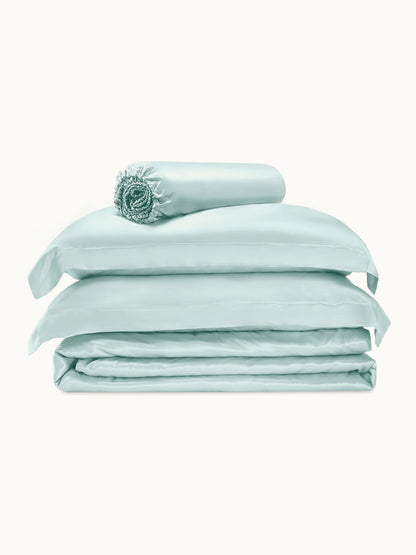 Ensemble de housse de couette en soie supérieur 4 pièces  - 25 momme