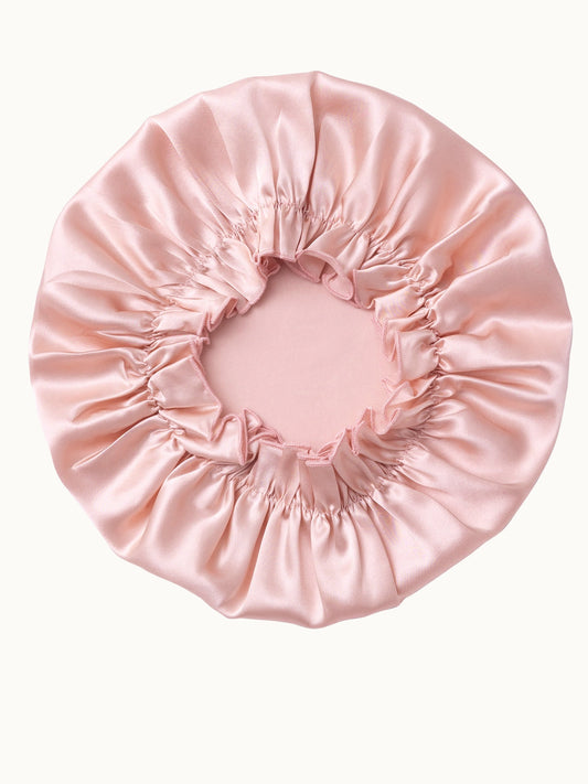 Bonnet de nuit ajustable en soie de mûrier avec bande élastique