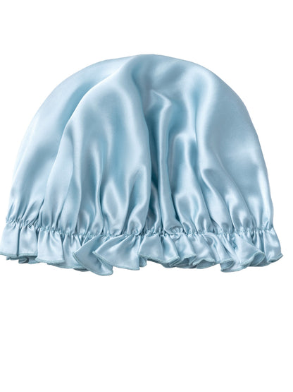 Bonnet de nuit ajustable en soie de mûrier avec bande élastique