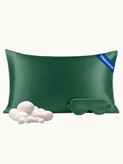 Ensemble de taie d'oreiller et masque de sommeil en soie - 19 momme