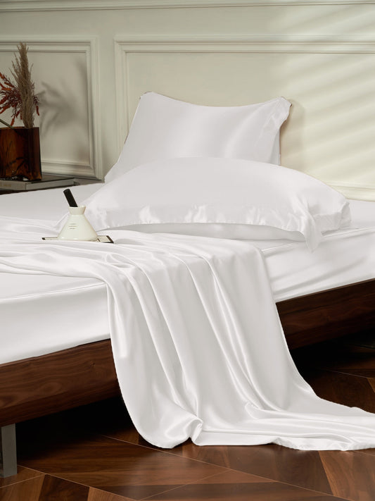 Ensemble de draps en soie 4 pièces avec taies d'oreiller - 25 momme