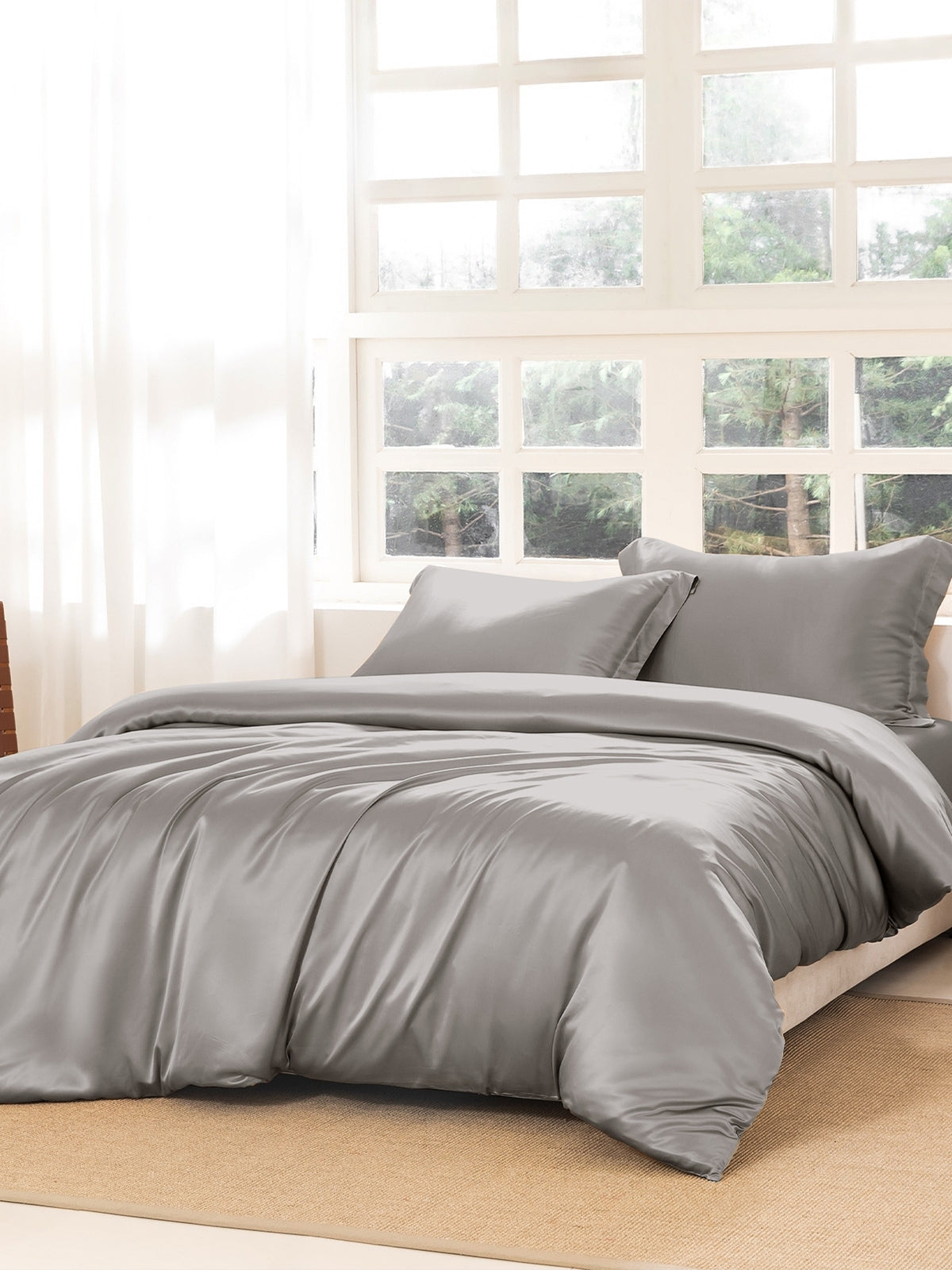 Ensemble de housse de couette en soie supérieur 4 pièces - 22 momme