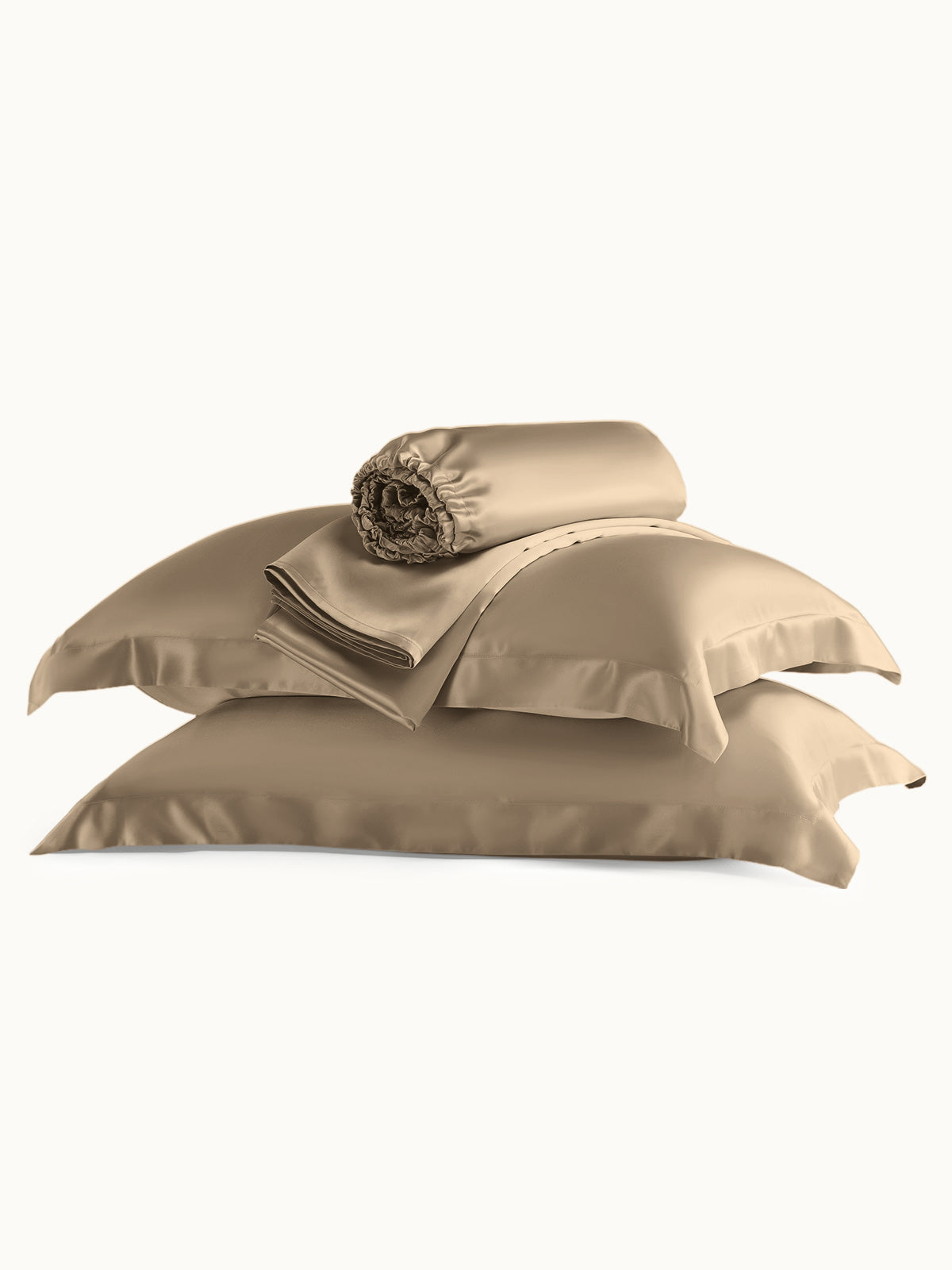 Ensemble de draps en soie supérieur avec taies d'oreiller 4 pièces - 19 momme