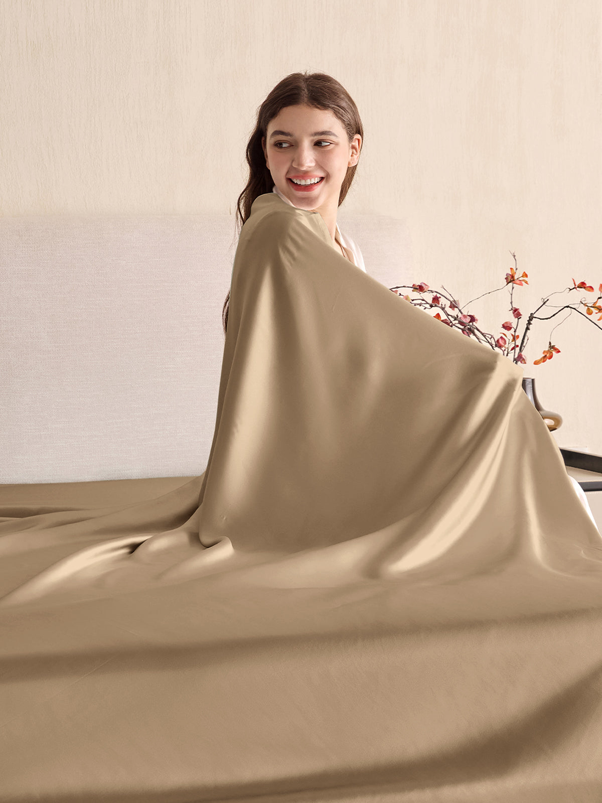 Drap plat en soie - 19 momme