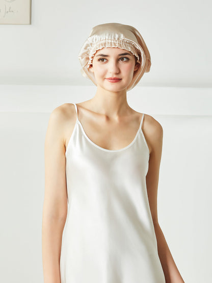 Bonnet de nuit en soie pour cheveux courts