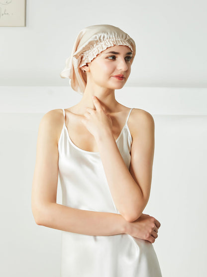 Bonnet de nuit en soie pour cheveux courts