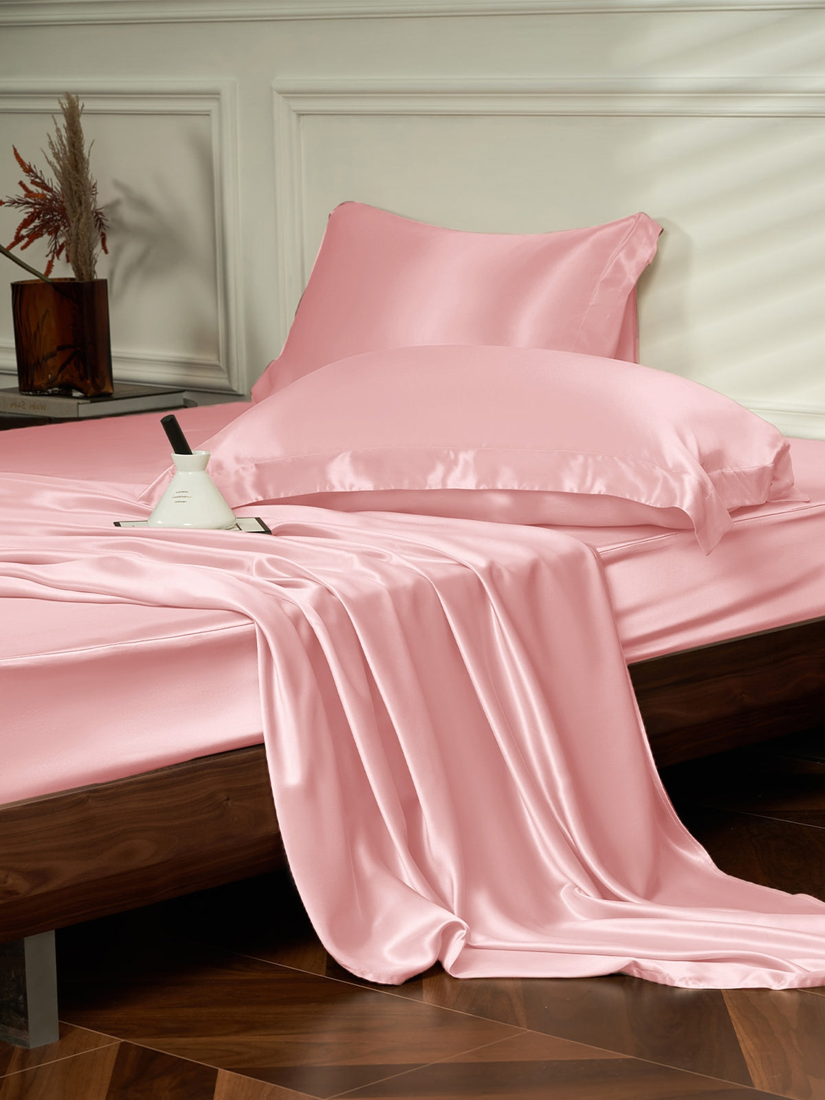 Ensemble de draps en soie 4 pièces avec taies d'oreiller - 25 momme