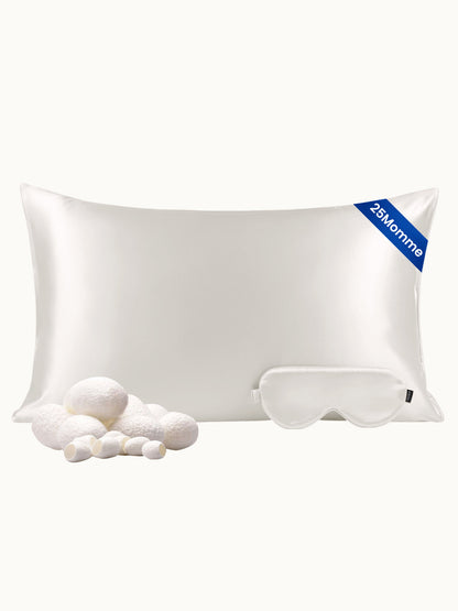 Ensemble de taie d'oreiller et masque de sommeil en soie - 25 momme