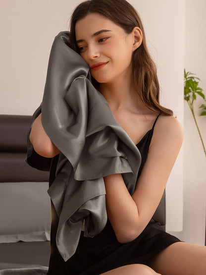 Ensemble de draps en soie supérieur avec taies d'oreiller 3 pièces - 22 momme