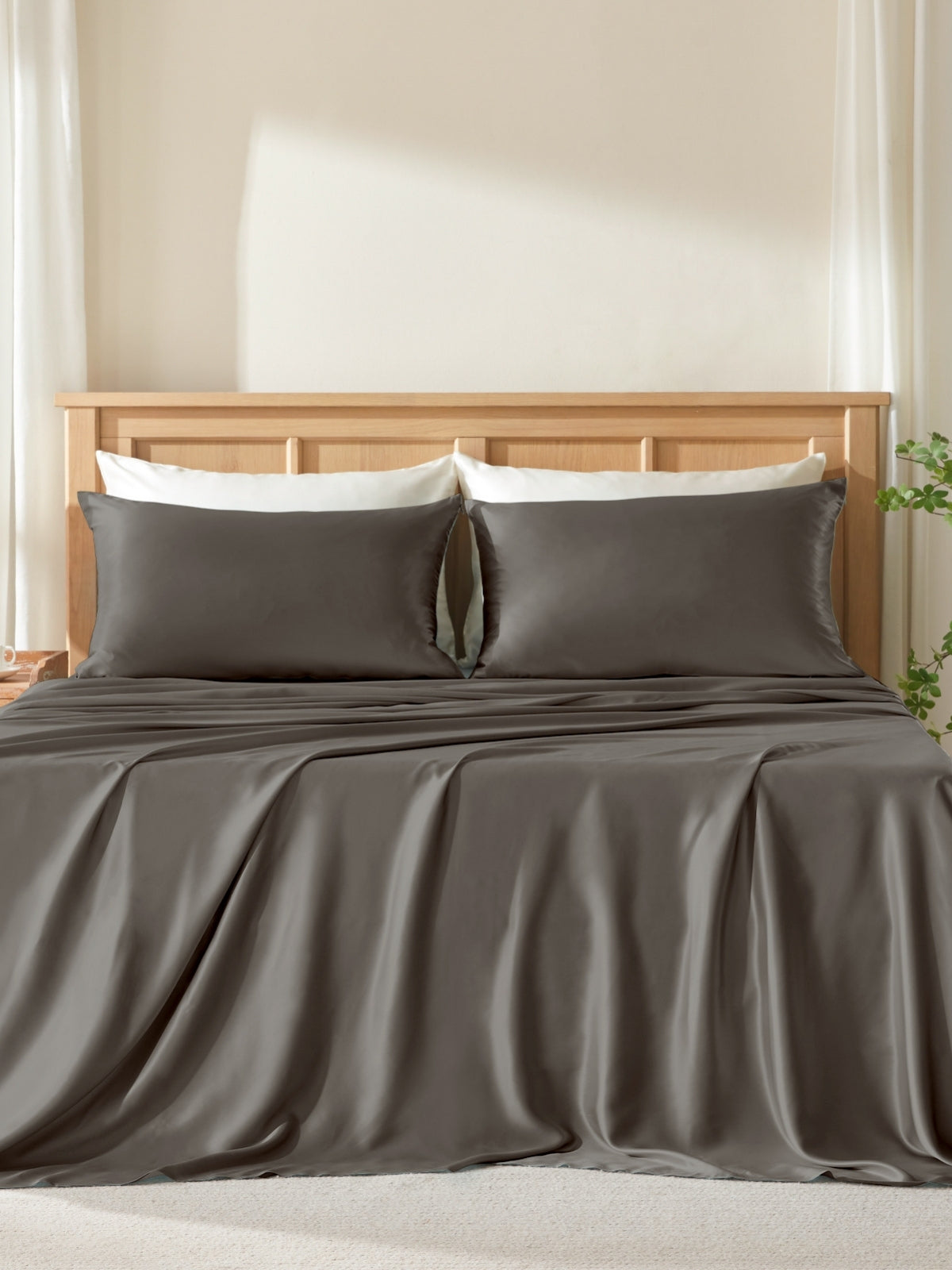 Ensemble de housse de couette 3 pièces en soie - 19 momme