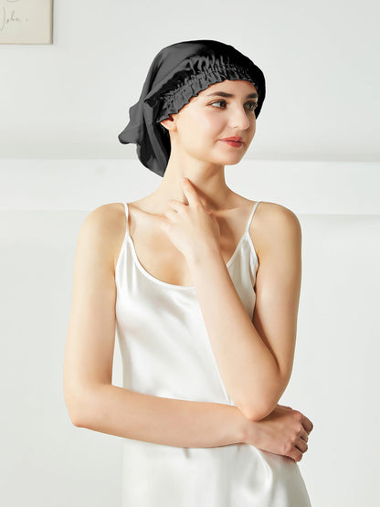 Bonnet de nuit en soie pour cheveux courts