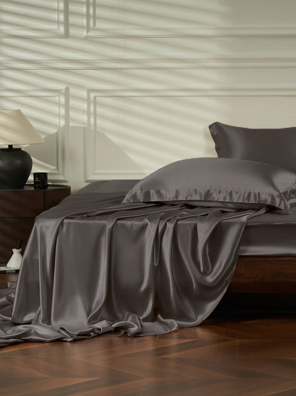 Ensemble de draps en soie 4 pièces avec taies d'oreiller - 25 momme