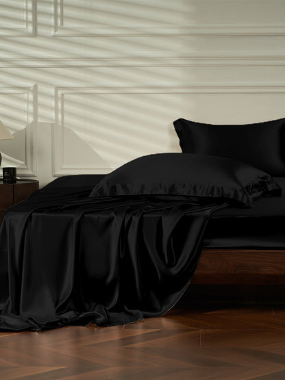 Ensemble de draps en soie 4 pièces avec taies d'oreiller - 25 momme