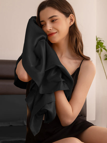 Ensemble de draps en soie supérieur avec taies d'oreiller 3 pièces - 22 momme
