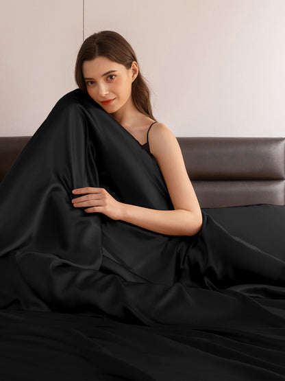 Ensemble de housse de couette en soie supérieur 4 pièces - 22 momme