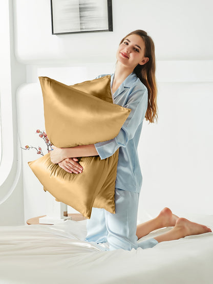 Ensemble de taie d'oreiller et masque de sommeil en soie - 19 momme