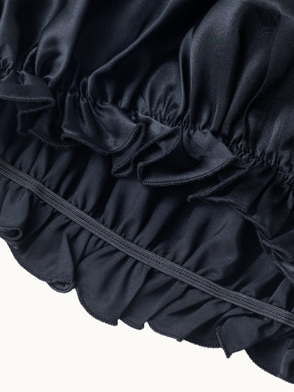 Bonnet de nuit ajustable en soie de mûrier avec bande élastique