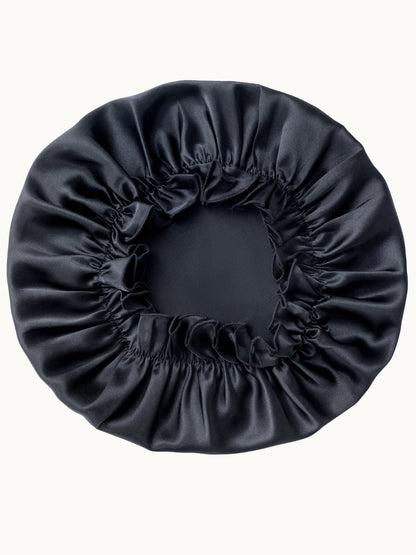 Bonnet de nuit ajustable en soie de mûrier avec bande élastique