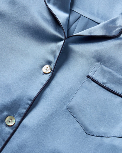 Ensemble de pyjama en soie bleu mystique