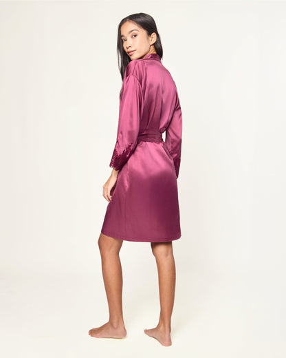 Robe de chambre en dentelle bois de rose