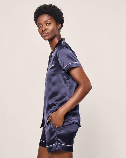 Ensemble de pyjama court bleu marine