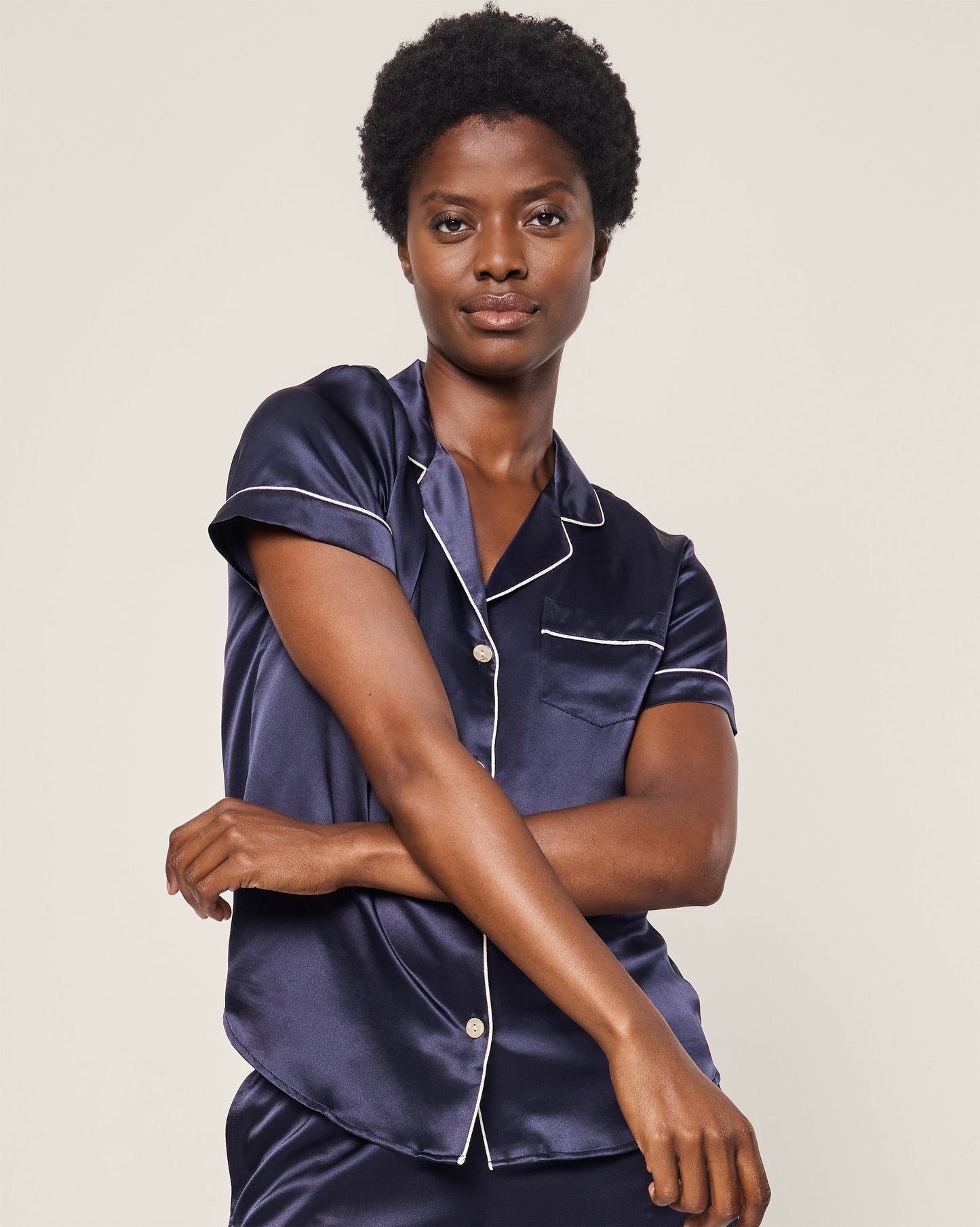 Ensemble de pyjama court bleu marine
