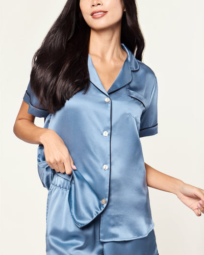 Ensemble de pyjama court bleu